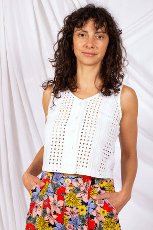 Instrumental Top - White Broderie