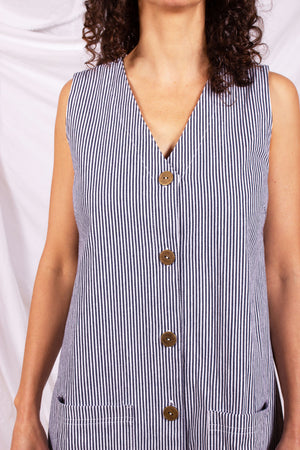 Rehearsal Dress - Indigo Stripe