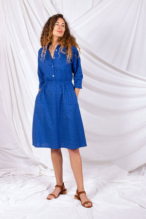 Classic Shirtdress - Sapphire Seersucker