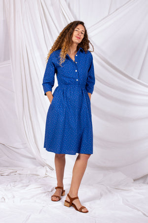 Classic Shirtdress - Sapphire Seersucker