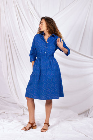 Classic Shirtdress - Sapphire Seersucker