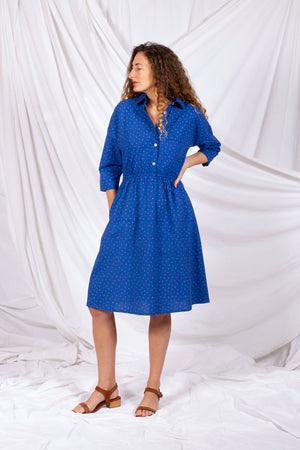 Classic Shirtdress - Sapphire Seersucker