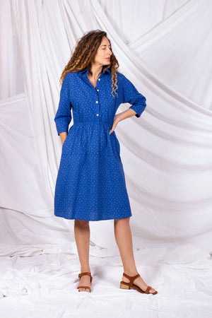 Classic Shirtdress - Sapphire Seersucker