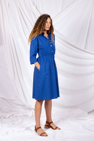 Classic Shirtdress - Sapphire Seersucker