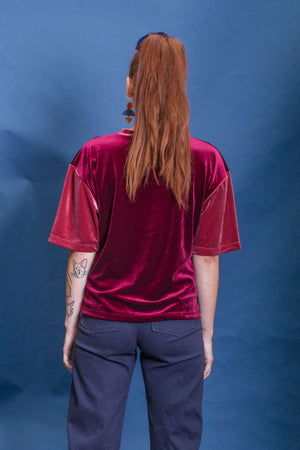 Velvet Two Tone Tee- Pink